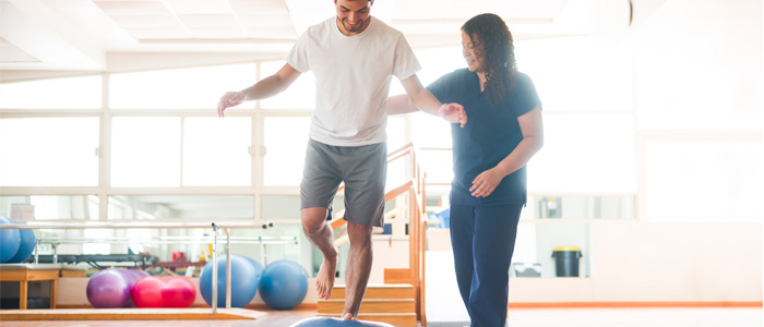 a man doing physical therapy